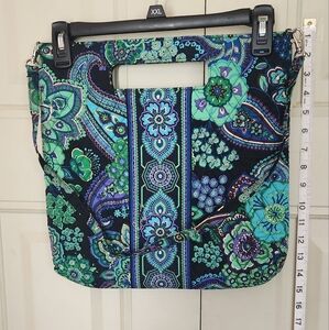 Vera Bradley Vibrant Blue and Green Patterned Tote Bag